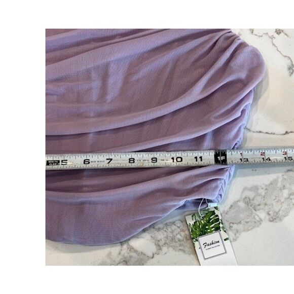 Womens Lavender Mesh Corset Bustier with Basque Waist and Boning Size L NWT - Picture 6 of 10